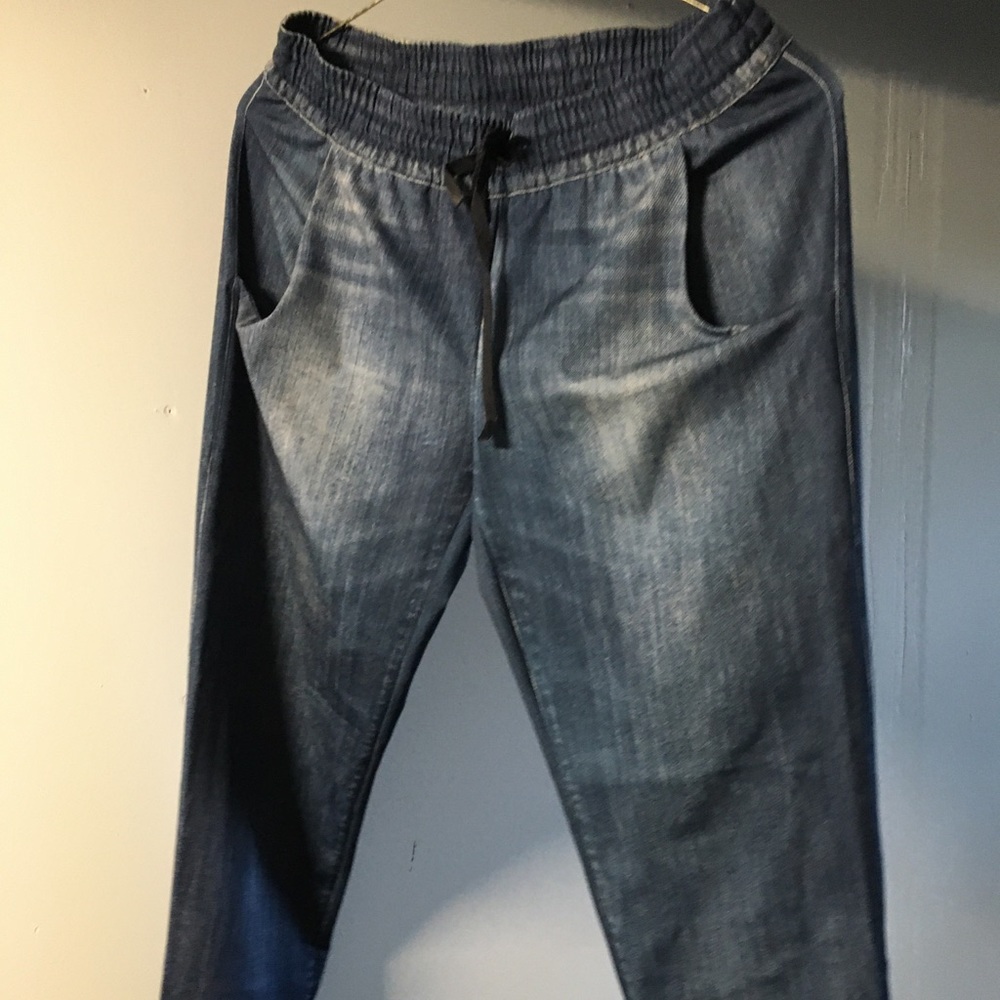 🍁 Lole nylon joggers w-elastic cuffs, blue denim look, cool on the skin, small